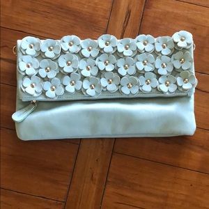 ALDO mint green floral crossbody/clutch